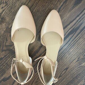 NWOT Talbots Leather Tan Pointy Toe Flats - 8.5M